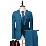 5XL( Jacket + Vest + Pants ) Boutique Pure Color Mens Business Formal Suit Three-piece Set and Two-piece Set Groom Wedding Dress