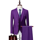 5XL( Jacket + Vest + Pants ) Boutique Pure Color Mens Business Formal Suit Three-piece Set and Two-piece Set Groom Wedding Dress