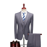 5XL( Jacket + Vest + Pants ) Boutique Pure Color Mens Business Formal Suit Three-piece Set and Two-piece Set Groom Wedding Dress