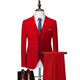5XL( Jacket + Vest + Pants ) Boutique Pure Color Mens Business Formal Suit Three-piece Set and Two-piece Set Groom Wedding Dress