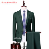 5XL( Jacket + Vest + Pants ) Boutique Pure Color Mens Business Formal Suit Three-piece Set and Two-piece Set Groom Wedding Dress