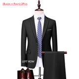 5XL( Jacket + Vest + Pants ) Boutique Pure Color Mens Business Formal Suit Three-piece Set and Two-piece Set Groom Wedding Dress