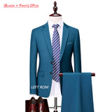 5XL( Jacket + Vest + Pants ) Boutique Pure Color Mens Business Formal Suit Three-piece Set and Two-piece Set Groom Wedding Dress