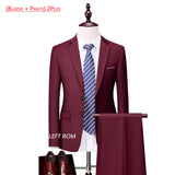 5XL( Jacket + Vest + Pants ) Boutique Pure Color Mens Business Formal Suit Three-piece Set and Two-piece Set Groom Wedding Dress