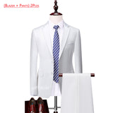 5XL( Jacket + Vest + Pants ) Boutique Pure Color Mens Business Formal Suit Three-piece Set and Two-piece Set Groom Wedding Dress