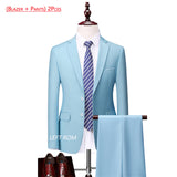 5XL( Jacket + Vest + Pants ) Boutique Pure Color Mens Business Formal Suit Three-piece Set and Two-piece Set Groom Wedding Dress