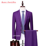 5XL( Jacket + Vest + Pants ) Boutique Pure Color Mens Business Formal Suit Three-piece Set and Two-piece Set Groom Wedding Dress