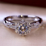 New  Classic Wedding Rings for Women Fashion Two Tone X Shape Cross Dazzling CZ Ring Female Engagement Jewelry