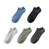 5 Pairs Women Solid Casual Cotton Short Socks Pack Ladies Fashion Concise Stripe Breathable Comfortable Trendy Ankle Socks Set
