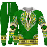 Fashion Couple Casual Outfits African Printed Hooded Sweatshirt 2pc Set Men/Women Hoodie and Pants Autumn Suits Plus Size