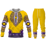 Fashion Couple Casual Outfits African Printed Hooded Sweatshirt 2pc Set Men/Women Hoodie and Pants Autumn Suits Plus Size