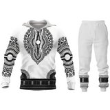 Fashion Couple Casual Outfits African Printed Hooded Sweatshirt 2pc Set Men/Women Hoodie and Pants Autumn Suits Plus Size