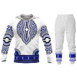 Fashion Couple Casual Outfits African Printed Hooded Sweatshirt 2pc Set Men/Women Hoodie and Pants Autumn Suits Plus Size