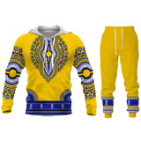 Fashion Couple Casual Outfits African Printed Hooded Sweatshirt 2pc Set Men/Women Hoodie and Pants Autumn Suits Plus Size