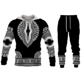 Fashion Couple Casual Outfits African Printed Hooded Sweatshirt 2pc Set Men/Women Hoodie and Pants Autumn Suits Plus Size
