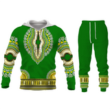 Fashion Couple Casual Outfits African Printed Hooded Sweatshirt 2pc Set Men/Women Hoodie and Pants Autumn Suits Plus Size
