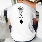 Queen King Print Lover Couple T-shirt Summer Funny Men Women  T Shirt Couples Tops Matching Clothes