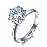 With Certificate Original 18K White Gold Color Ring Luxury 2.0ct Lab Diamond Wedding Bands Bride Women anillos de plata ley 925