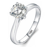 With Certificate Original 18K White Gold Color Ring Luxury 2.0ct Lab Diamond Wedding Bands Bride Women anillos de plata ley 925