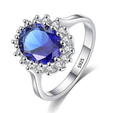 With Certificate Original 18K White Gold Color Ring Luxury 2.0ct Lab Diamond Wedding Bands Bride Women anillos de plata ley 925
