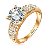 With Certificate Original 18K White Gold Color Ring Luxury 2.0ct Lab Diamond Wedding Bands Bride Women anillos de plata ley 925