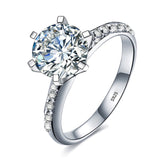 With Certificate Original 18K White Gold Color Ring Luxury 2.0ct Lab Diamond Wedding Bands Bride Women anillos de plata ley 925