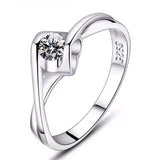 With Certificate Original 18K White Gold Color Ring Luxury 2.0ct Lab Diamond Wedding Bands Bride Women anillos de plata ley 925