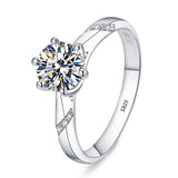 With Certificate Original 18K White Gold Color Ring Luxury 2.0ct Lab Diamond Wedding Bands Bride Women anillos de plata ley 925