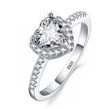 With Certificate Original 18K White Gold Color Ring Luxury 2.0ct Lab Diamond Wedding Bands Bride Women anillos de plata ley 925