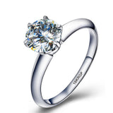 With Certificate Original 18K White Gold Color Ring Luxury 2.0ct Lab Diamond Wedding Bands Bride Women anillos de plata ley 925