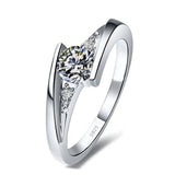 With Certificate Original 18K White Gold Color Ring Luxury 2.0ct Lab Diamond Wedding Bands Bride Women anillos de plata ley 925