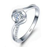 With Certificate Original 18K White Gold Color Ring Luxury 2.0ct Lab Diamond Wedding Bands Bride Women anillos de plata ley 925