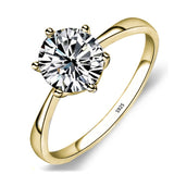 With Certificate Original 18K White Gold Color Ring Luxury 2.0ct Lab Diamond Wedding Bands Bride Women anillos de plata ley 925