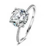 With Certificate Original 18K White Gold Color Ring Luxury 2.0ct Lab Diamond Wedding Bands Bride Women anillos de plata ley 925