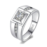 With Certificate Original 18K White Gold Color Ring Luxury 2.0ct Lab Diamond Wedding Bands Bride Women anillos de plata ley 925
