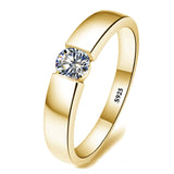 With Certificate Original 18K White Gold Color Ring Luxury 2.0ct Lab Diamond Wedding Bands Bride Women anillos de plata ley 925
