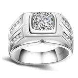 With Certificate Original 18K White Gold Color Ring Luxury 2.0ct Lab Diamond Wedding Bands Bride Women anillos de plata ley 925