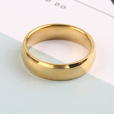 Simple Fashion Style Smooth Stainless Steel Rings Classic Gold Color Couple  For Women And Men Wedding Engagement Jewelry