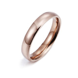 Simple Fashion Style Smooth Stainless Steel Rings Classic Gold Color Couple  For Women And Men Wedding Engagement Jewelry
