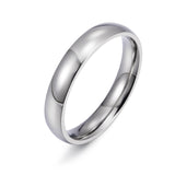 Simple Fashion Style Smooth Stainless Steel Rings Classic Gold Color Couple  For Women And Men Wedding Engagement Jewelry