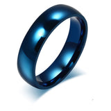 Simple Fashion Style Smooth Stainless Steel Rings Classic Gold Color Couple  For Women And Men Wedding Engagement Jewelry