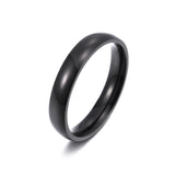 Simple Fashion Style Smooth Stainless Steel Rings Classic Gold Color Couple  For Women And Men Wedding Engagement Jewelry