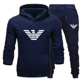 Couple Tracksuit Fashion Print Sweatshirt and Sweatpant 2 Pieces Lovers Casual Sport Outfit Men Clothing Women Hoodie Suit